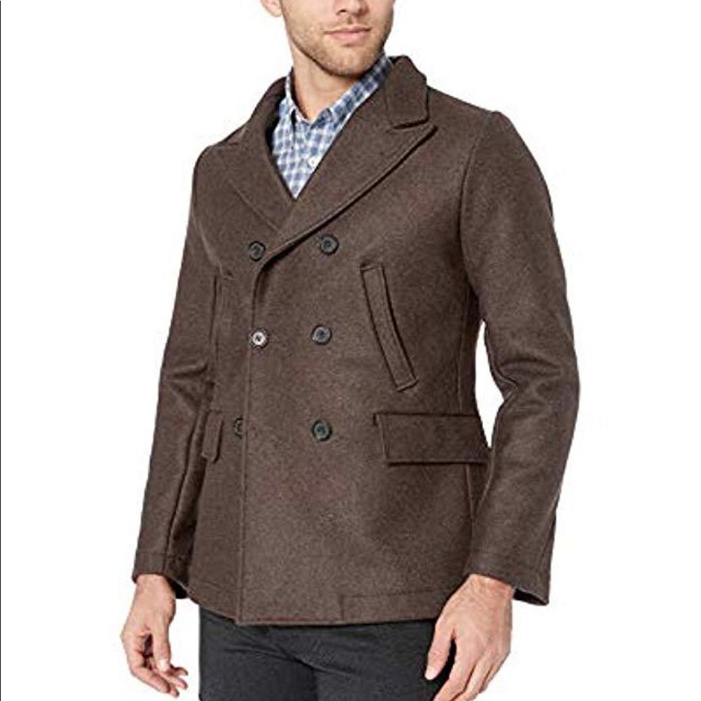 Billy Reid Brown Bond Peacoat